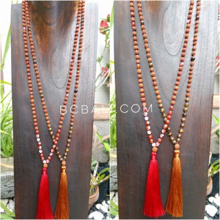 free shipping 50 pieces rudraksha necklace tassels with stone